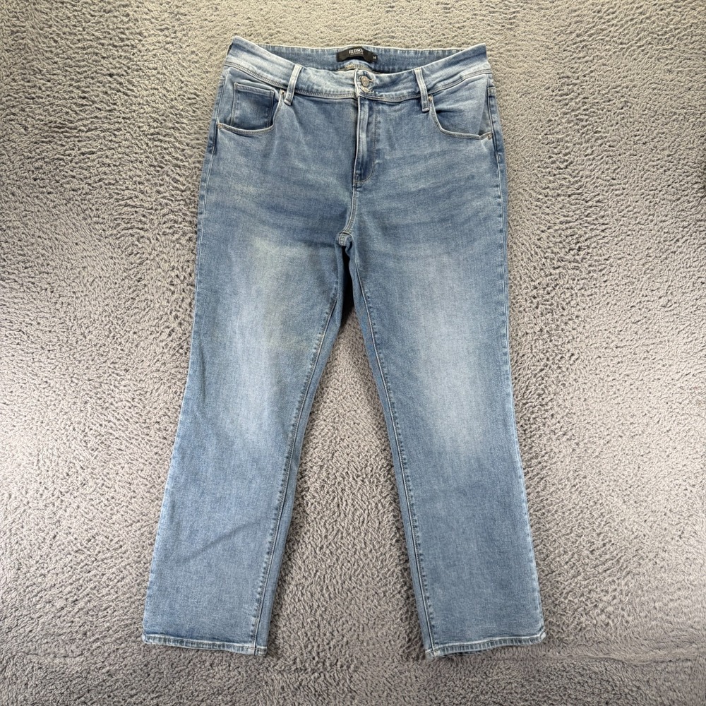 Hudson Jeans Womens 14 Blue Cotton Denim Straight Faded Western Workwear Stretch